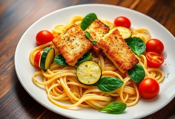 Pasta met Vissticks en Groenten