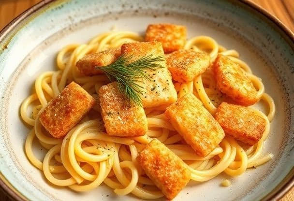 Pasta met Vissticks en Romige Saus