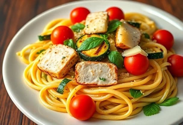 Pasta Pesto met Kip en Groenten