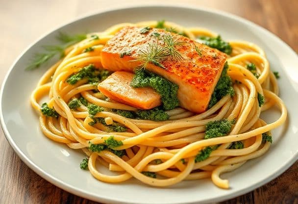 Pasta Pesto met Zalm en Dille