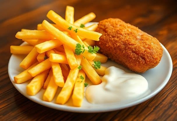 Patat Friet met Kroket en Mayonaise