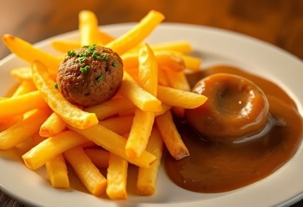 Patat met Gehaktbal