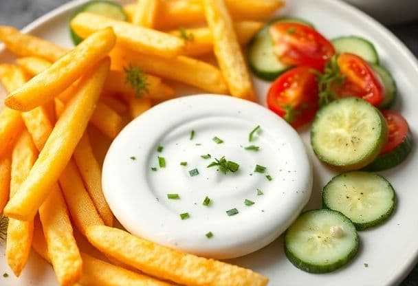 Patat met Kruiden Yoghurt Dip