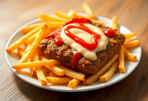 Patat met Vegetarische Frikandel