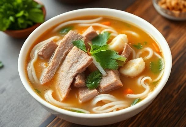 Phở met Varkensvlees en Groenten