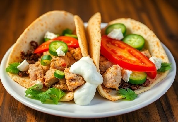 Pita Gyros met Kalkoen en Tzatziki