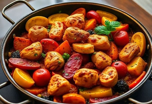 Pittige Paella met Kip en Chorizo