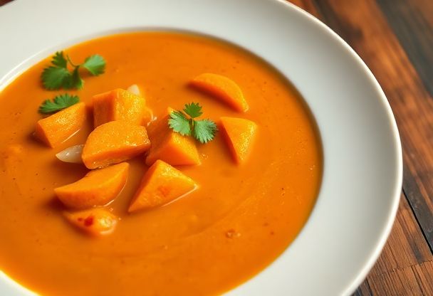 Pompoensoep met Zoete Aardappel