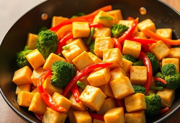 Roerbakgroenten met Tofu