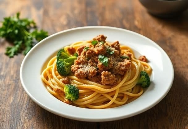 Romige Gehakt Pasta met Broccoli in 20 Minuten