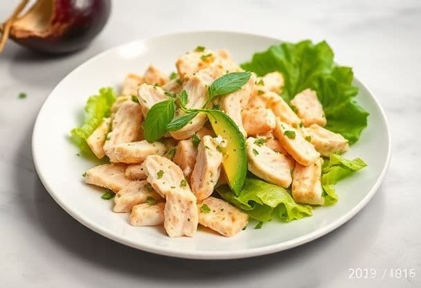 Snelle Romige Kip Salade met Avocado en Frisse Citroen Dressing