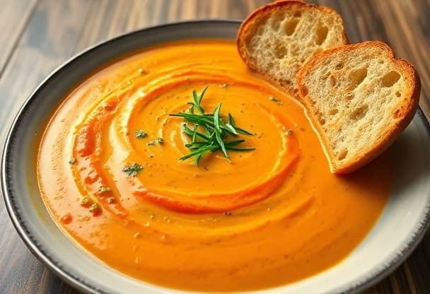 Romige Paprika Soep met Verse Kruiden in Slechts 30 Minuten