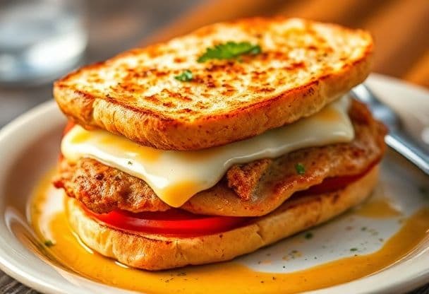 Romige Knapperige Tosti met Kaas, Kipfilet en Tomaat in 20 Minuten