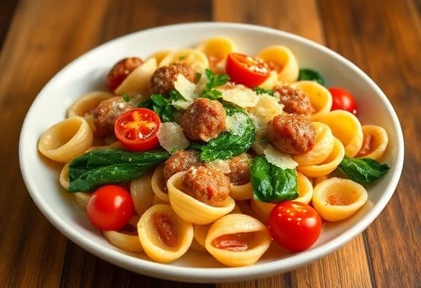 Schelpjespasta met venkelworst