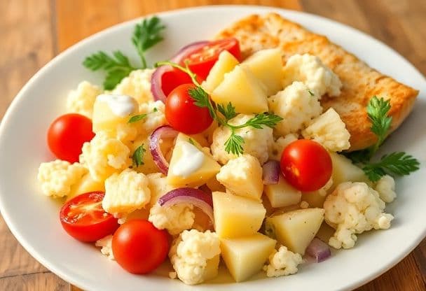 Snelle Aardappelen en Bloemkool Salade