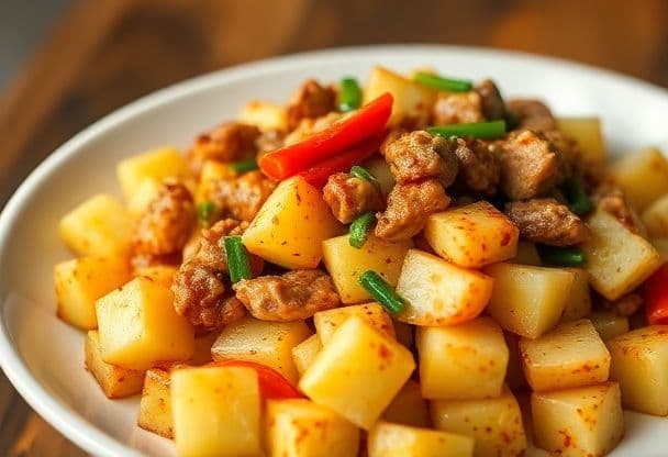 Aardappelen met Groente- en Vleesmix