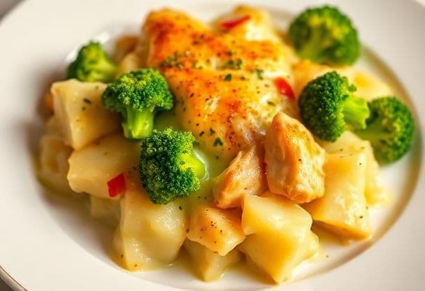 Snelle Aardappelgratin met Broccoli en Kip