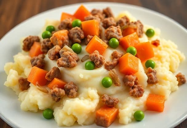 Image 311: Snelle Aardappelpuree met Gehakt en Groenten
