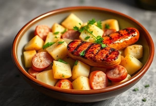 Snelle Aardappelsalade met Braadworst
