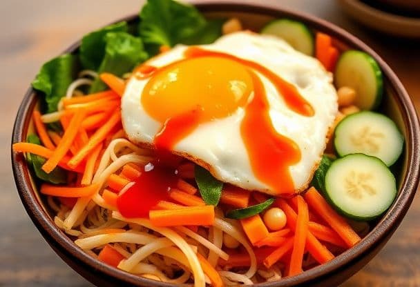 Snelle en Gezonde Bibimbap met Verse Groenten in 20 Minuten