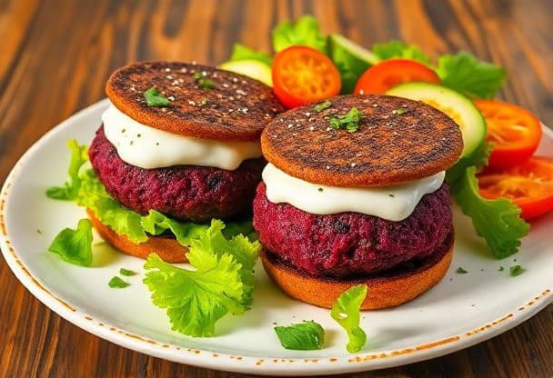 Snelle Bietenburger met Yoghurt