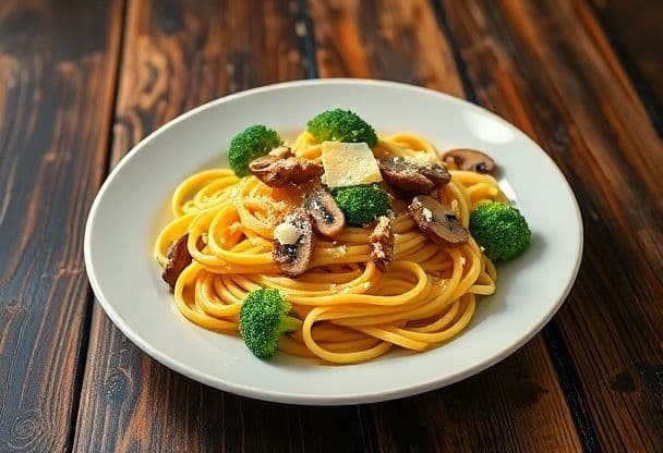 Snelle Broccoli en Champignon Pasta