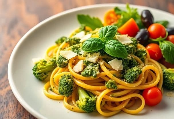 Snelle Broccoli Pasta met Pesto
