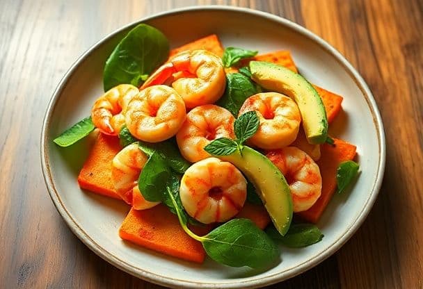 Snelle Garnalen en Zoete Aardappel Bowl
