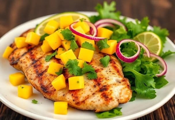 Snelle Gegrilde Kip met Mango Salsa
