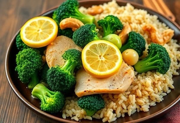 Snelle Gestoomde Broccoli met Kip en Citroen