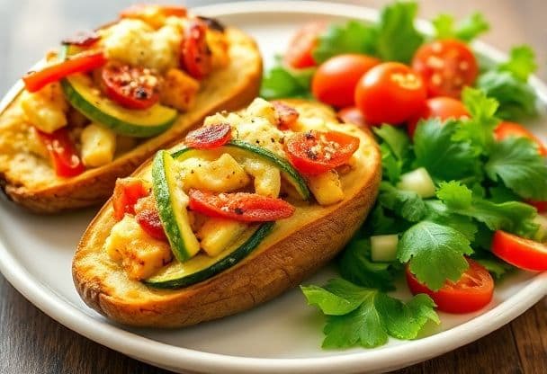 Snelle Gevulde Aardappelen met Groenten