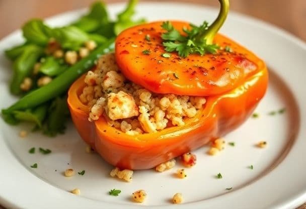 Snelle Gevulde Paprika met Kip en Quinoa