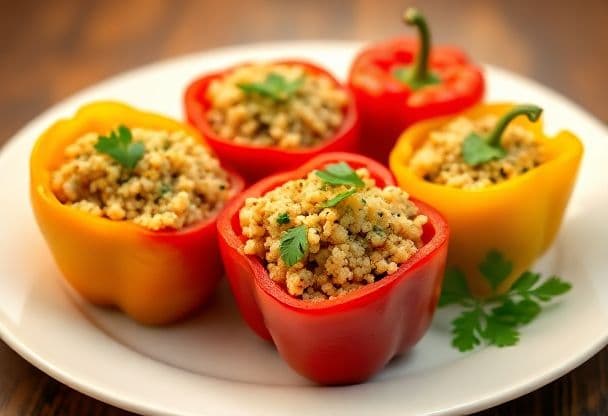Snelle Gevulde Paprika met Kruidenquinoa