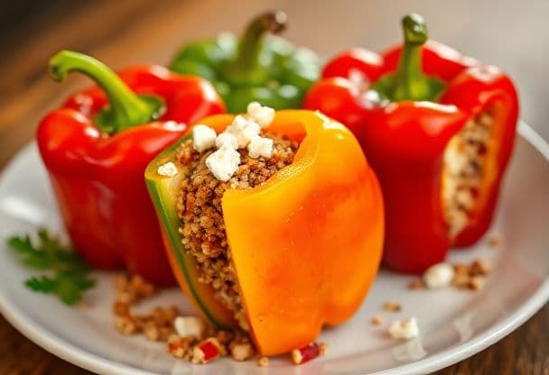 Snelle Gevulde Paprika met Quinoa en Feta