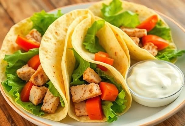 Snelle Gevulde Tortilla met Groenten en Kip