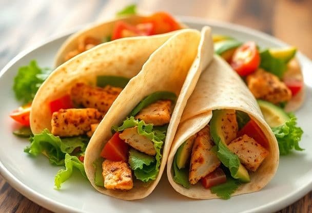 Snelle Gevulde Tortilla met Kip en Groenten