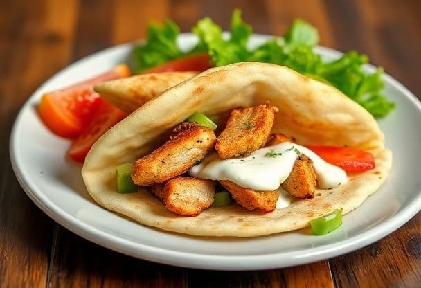 Snelle Romige Griekse Pitabroodjes met Kruidige Kip en Tzatziki in 20 Minuten