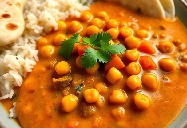 Snelle Groentecurry met Kokosmelk en Kikkererwten