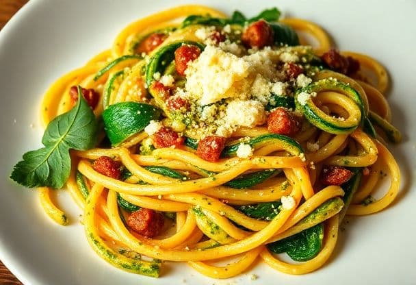Snelle Groentepasta met Pesto