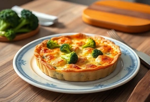 Snelle Hartige Taart met Kip en Broccoli in 25 Minuten
