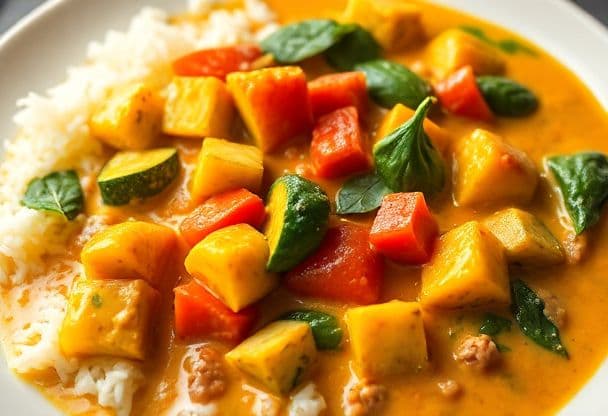 Snelle Romige Groentecurry met Kokosmelk