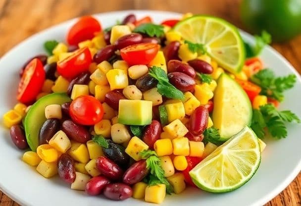 Snelle Kidneybonen Salade met Maïskorrels en Avocado
