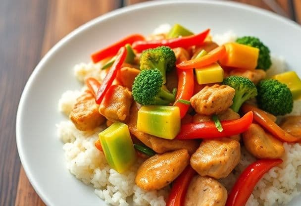 Snelle Kip en Groente Wok
