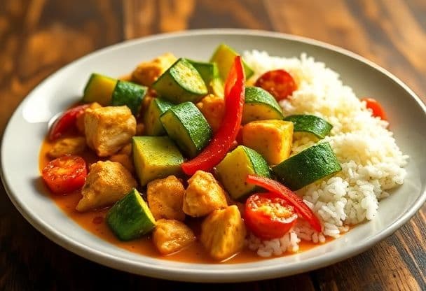 Snelle Kip en Groentecurry