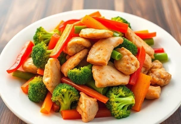 Snelle Kip en Groenten Wok