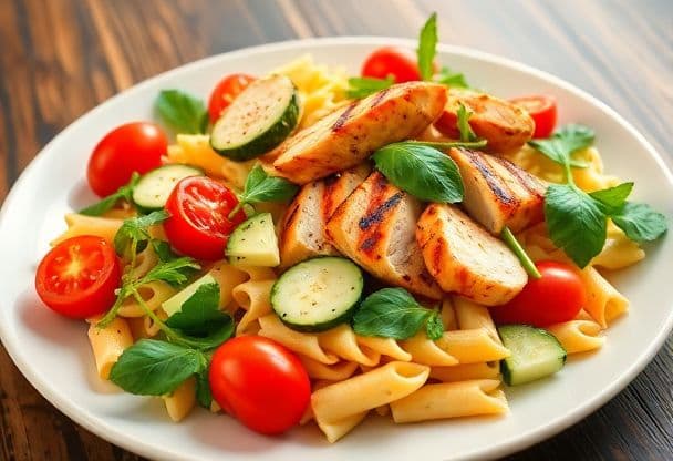 Snelle Kip en Pasta Salade