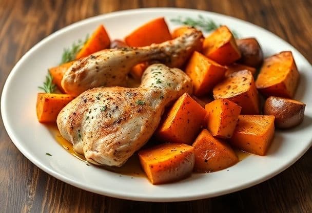 Snelle Kip en Zoete Aardappel Schotel
