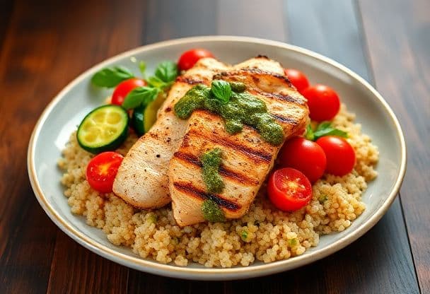 Snelle Kip Pesto Bowl