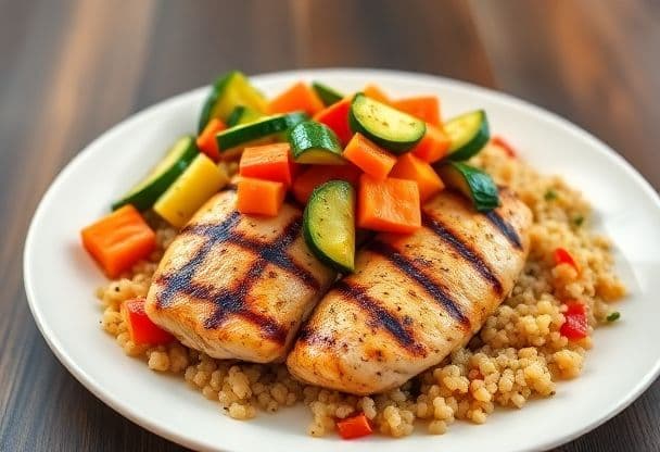 Snelle Kipfilet met Gebakken Groenten en Quinoa
