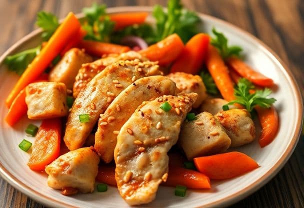Snelle Kipfilet met Wortelen en Sesam
